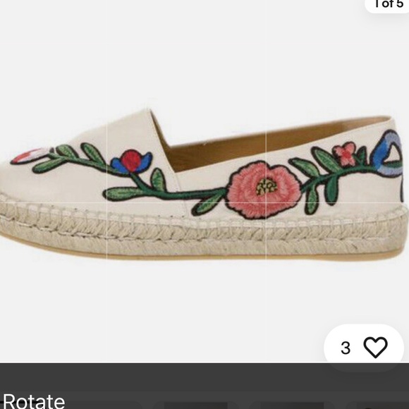 Gucci🎉host pick🎉🎈 Pilar leather espadrille with embroidered flowers - Picture 12 of 14